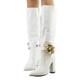 White Elena boots