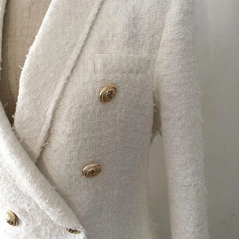 White Tweed Blazer For Women