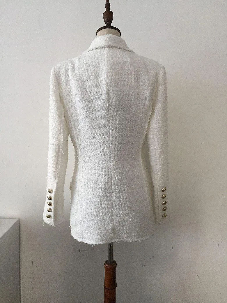 White Tweed Blazer For Women