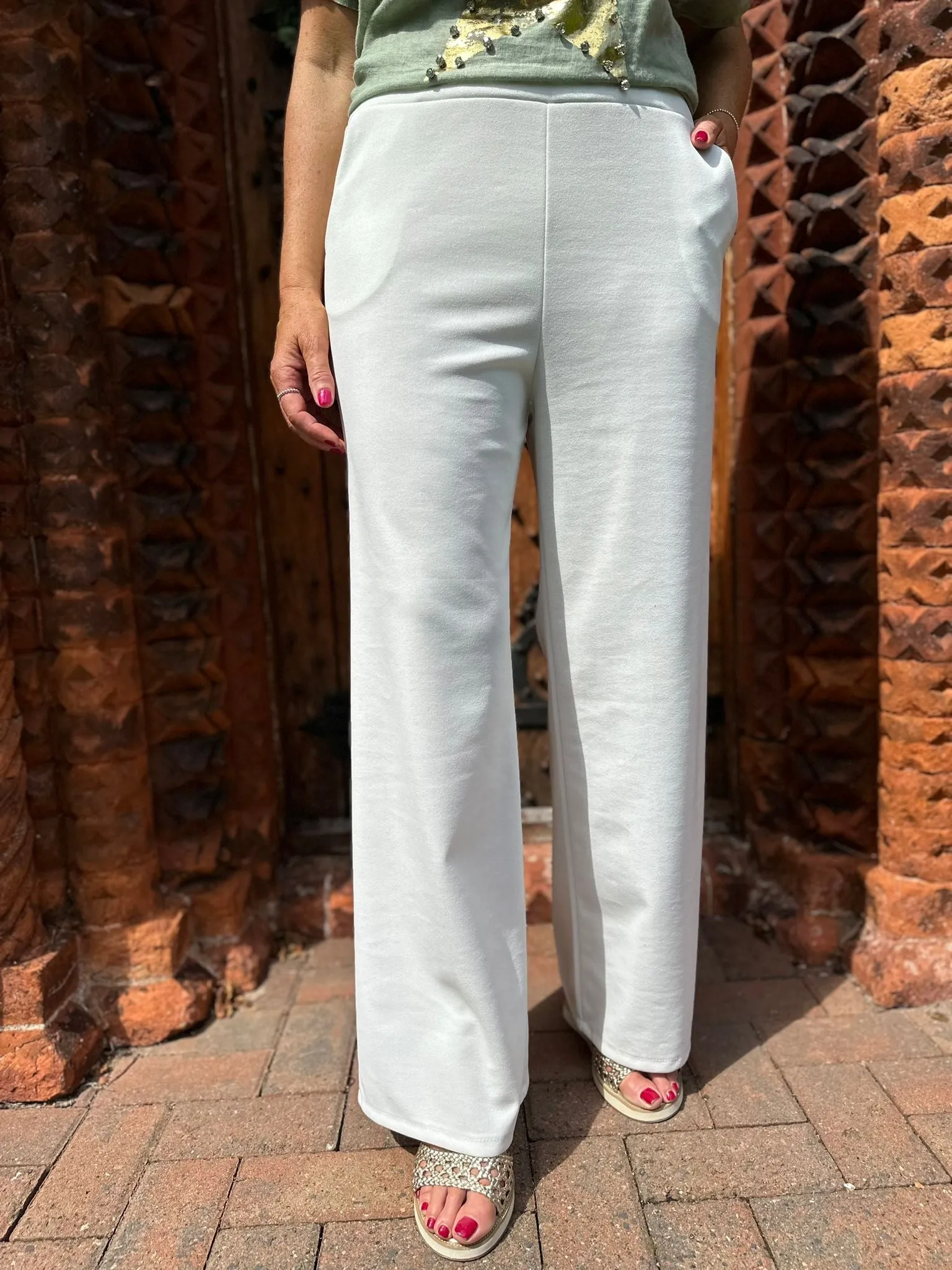 White Wide Leg Trousers