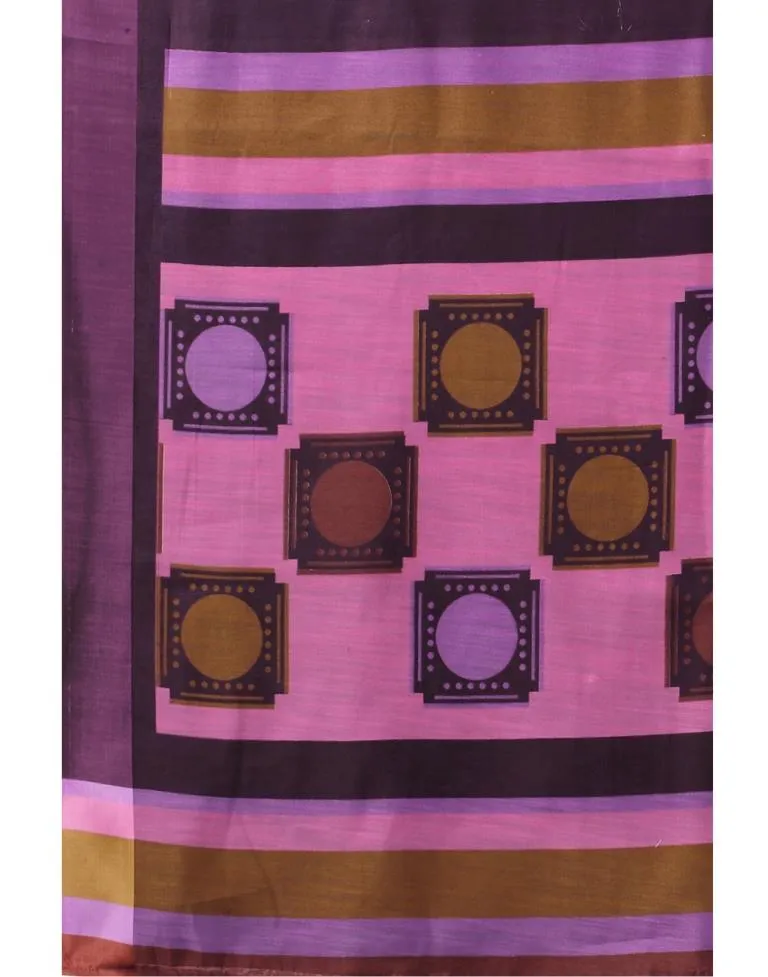 Wine Cotton Saree