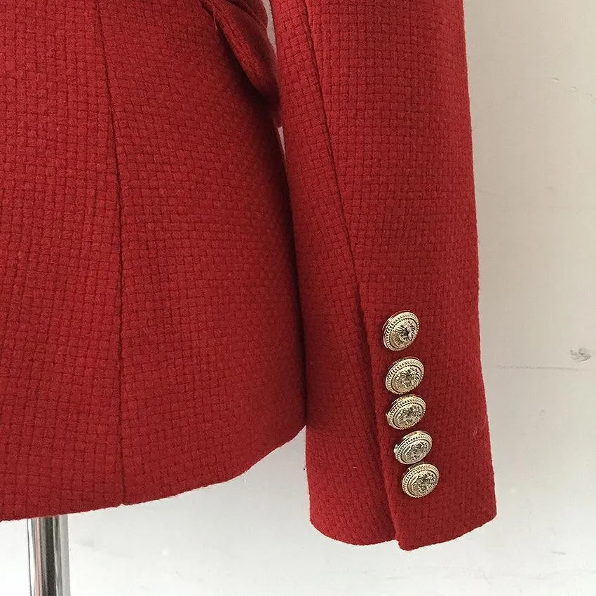 Women Blazer, Double Breast Blazer, Red