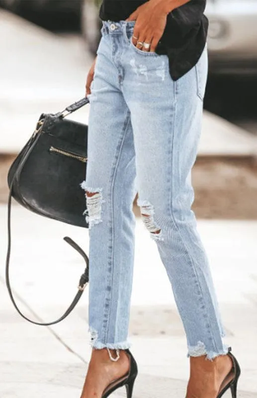 Women Ripped Jeans Pants