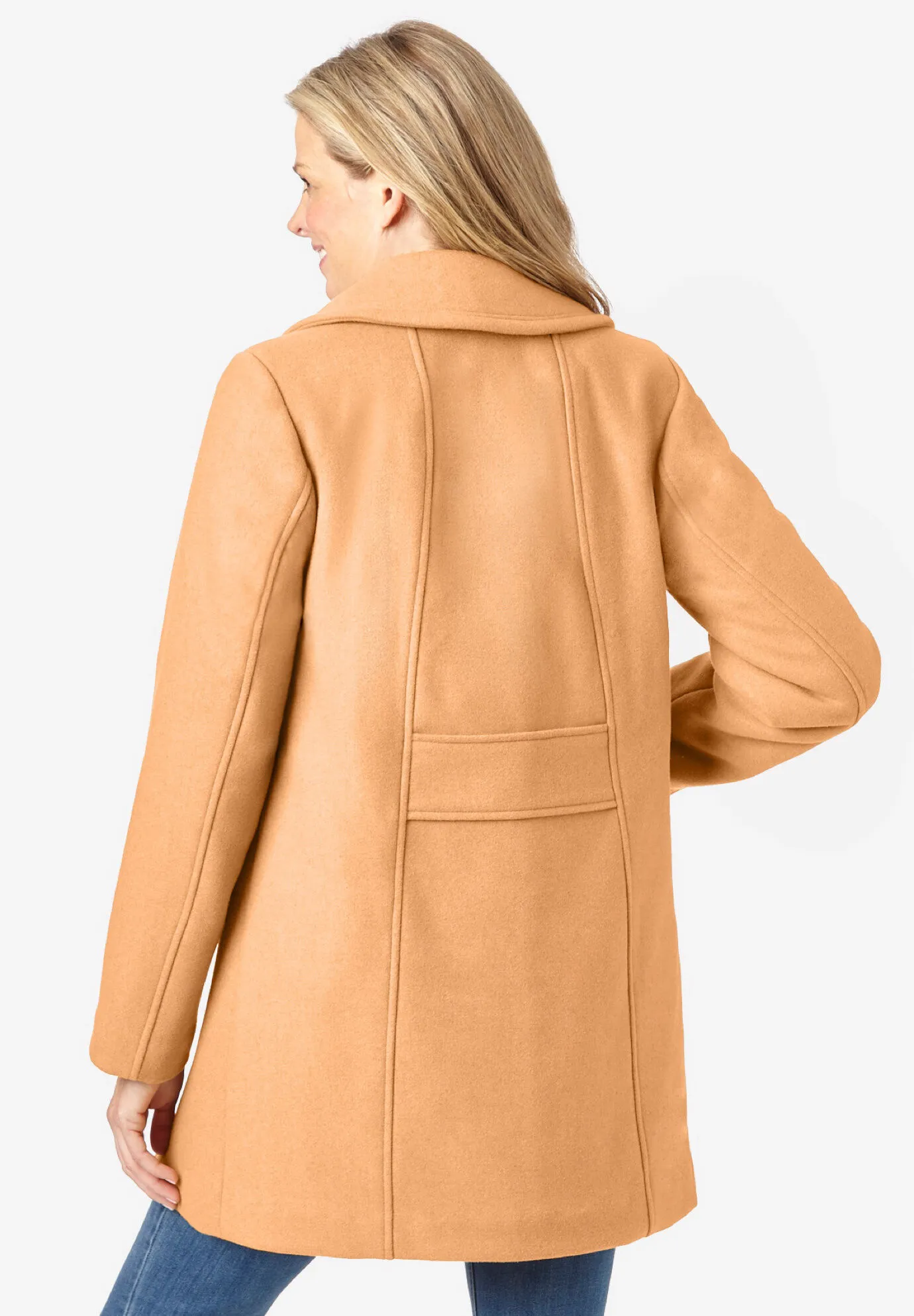 Wool-Blend Double-Breasted Peacoat