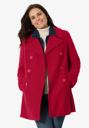 Wool-Blend Double-Breasted Peacoat