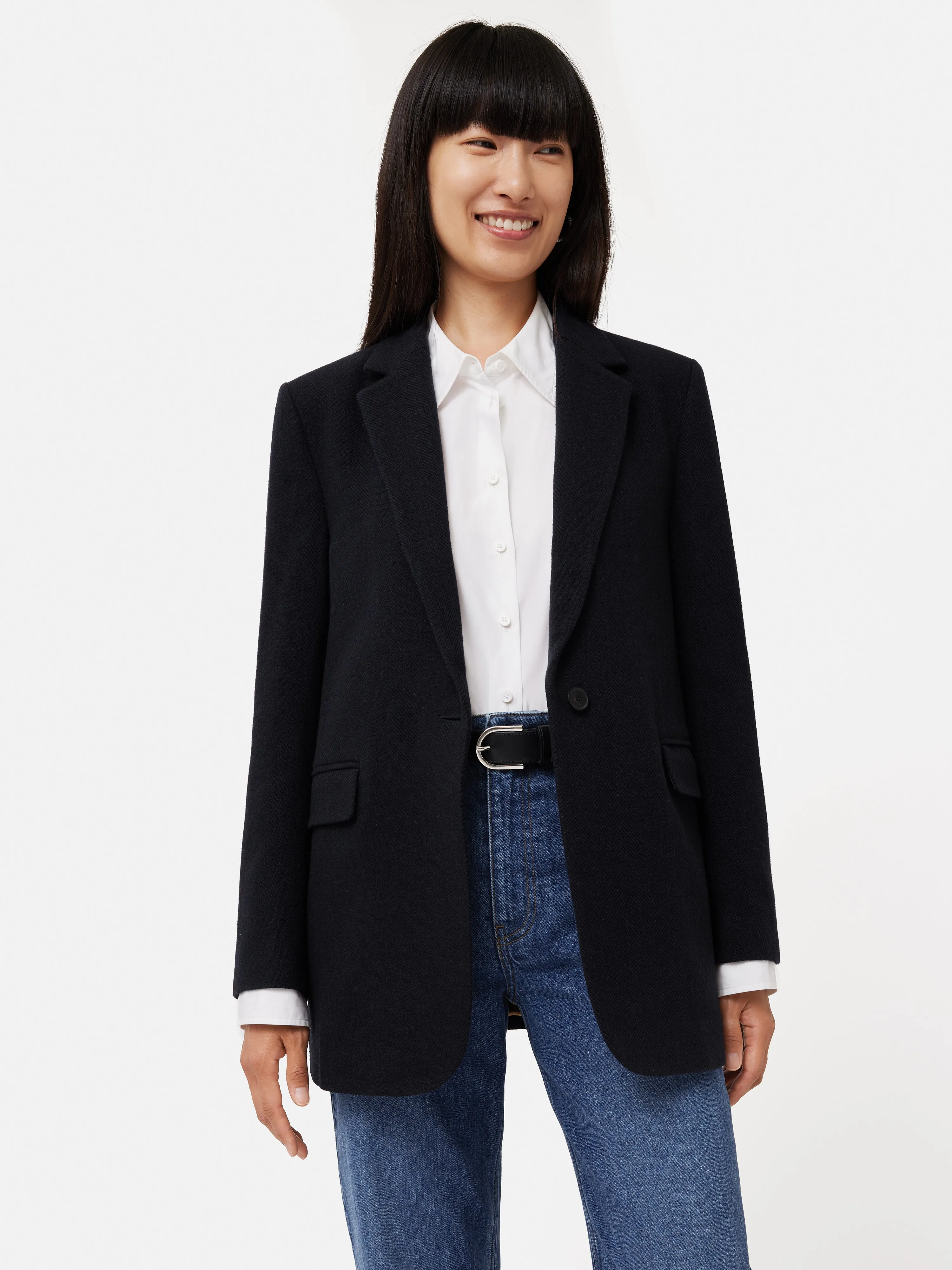 Wool Langford Blazer | Navy