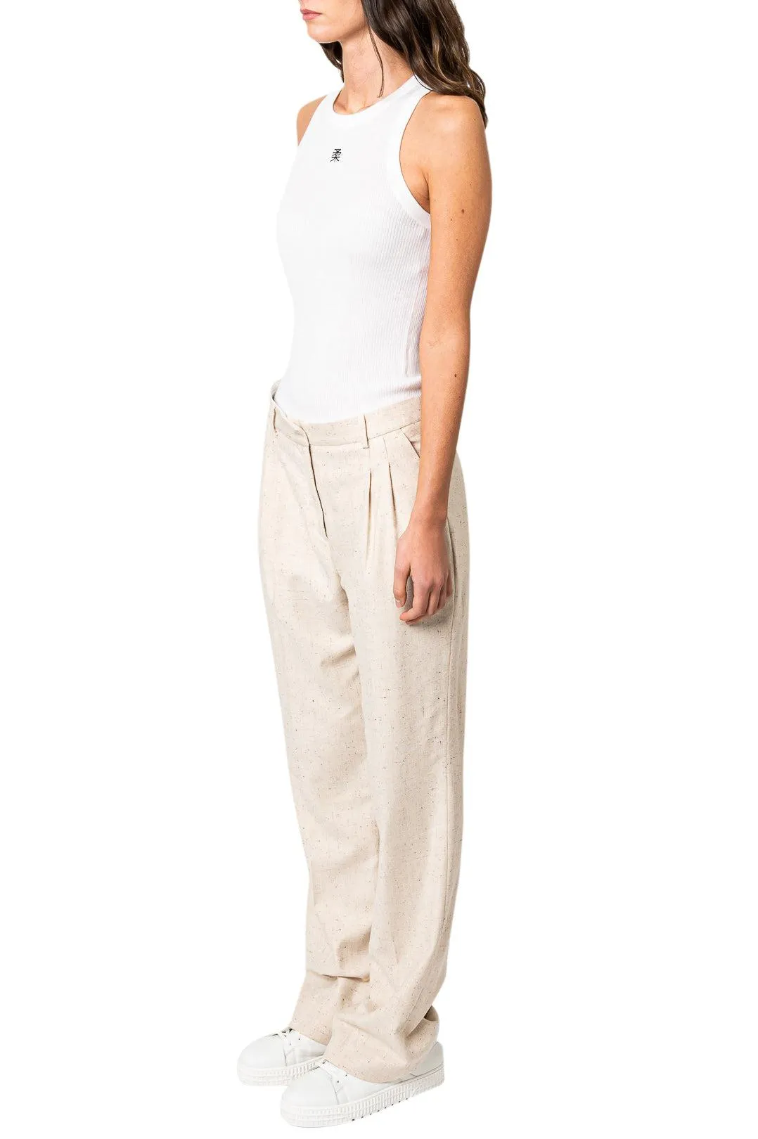 Wool over-fit trousers