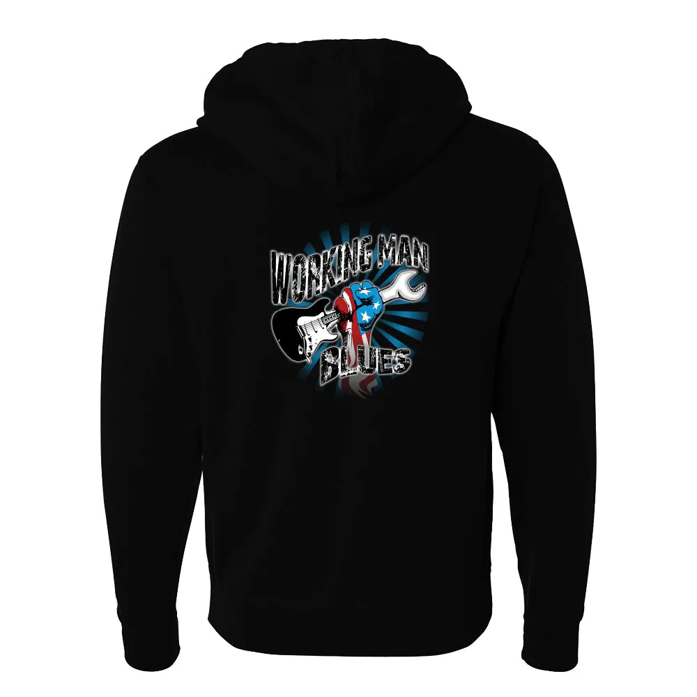 Working Man Blues Zip-Up Hoodie (Unisex)