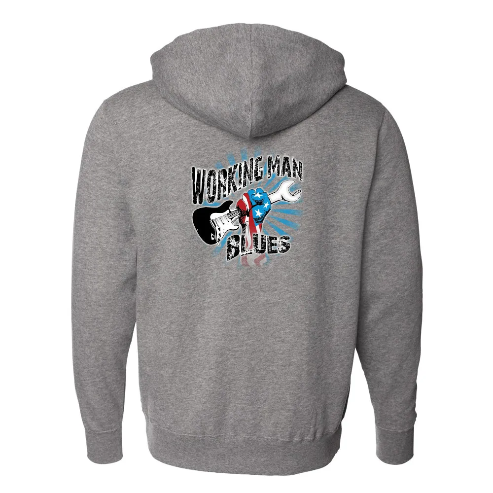 Working Man Blues Zip-Up Hoodie (Unisex)