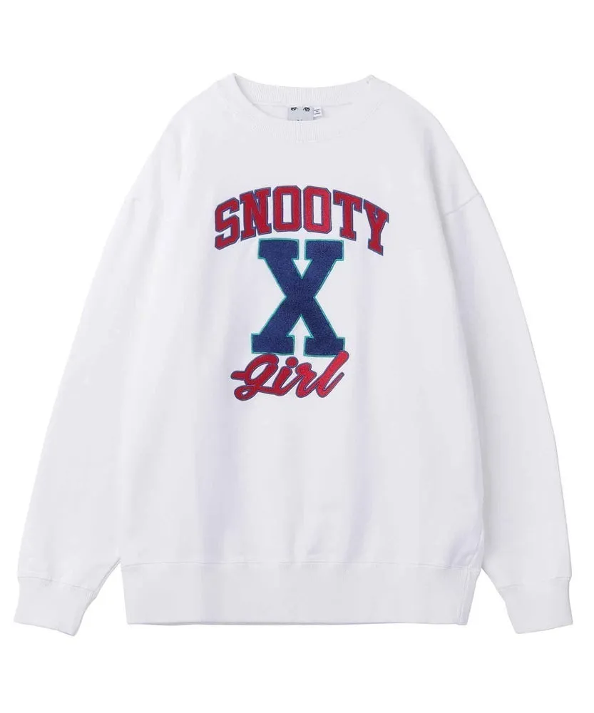 X-girl  |Crew Neck Unisex Street Style Long Sleeves Plain Cotton Logo