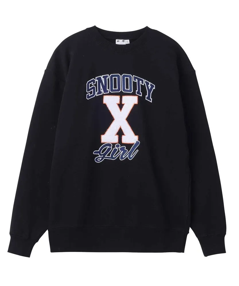 X-girl  |Crew Neck Unisex Street Style Long Sleeves Plain Cotton Logo