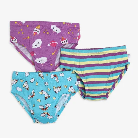 Young Girl Briefs -9 Pack (Paws Only - Finding Dino 2.0 - Unicorn Dreams)